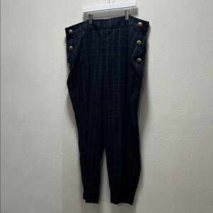 Lane Bryant Navy Checkered Pants